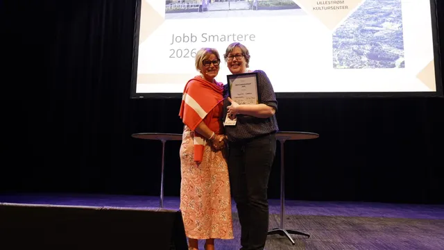 Anette Garsrud fra Nordre Follo kommune ble tildelt pris for årets renholdssjef.