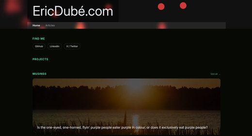 Screenshot of the website ericdube.com