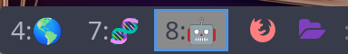 screenshot of updated polybar with emojis