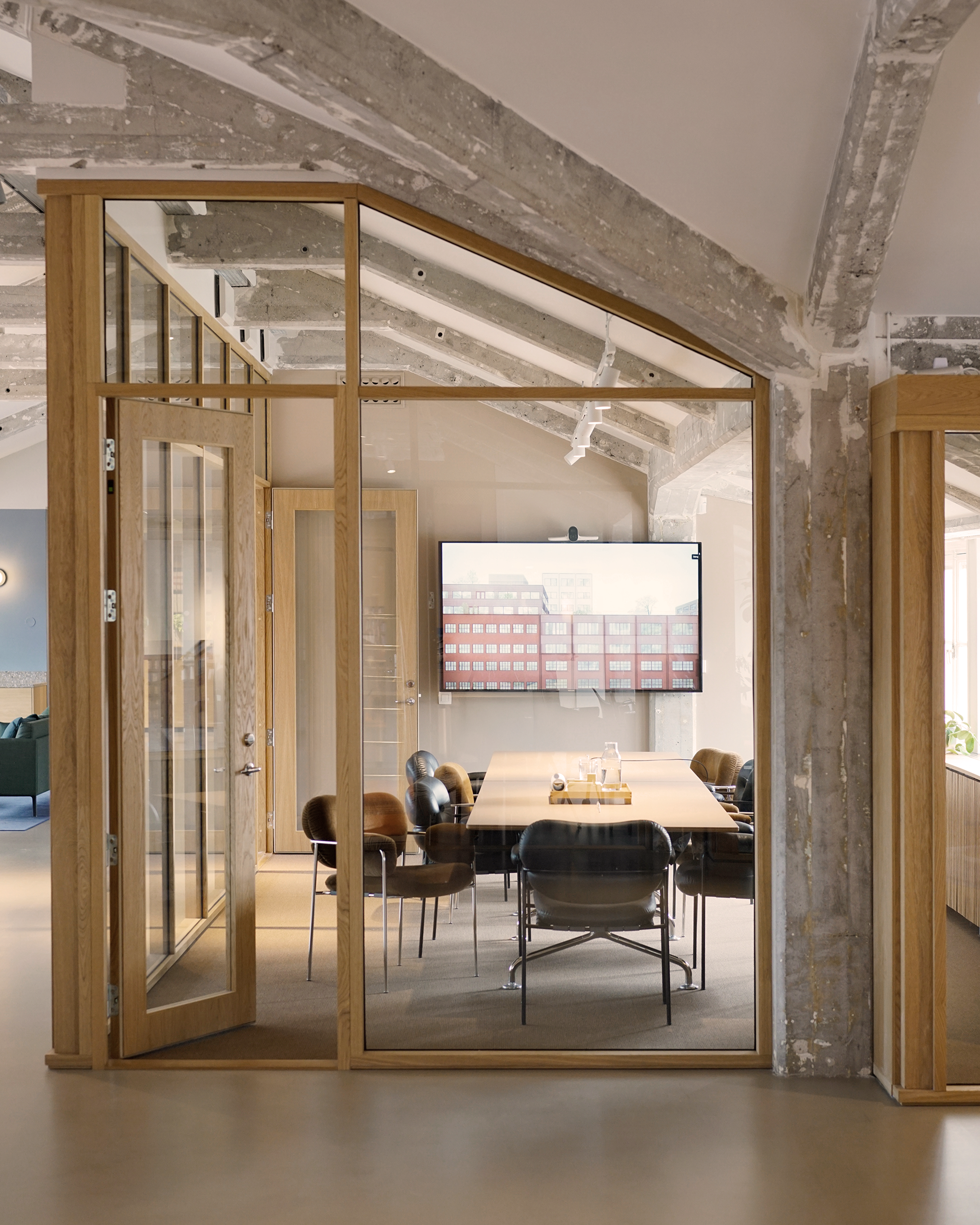 Bollo Dining chairs in the conference room.