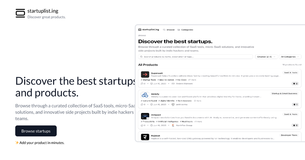 image of Startup Listing