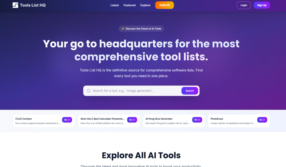 image of Tools List HQ