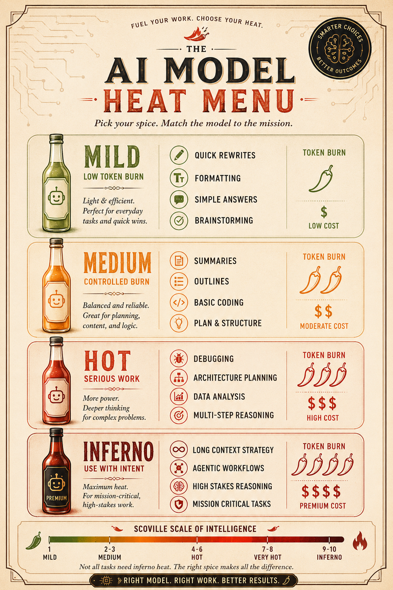 AI models presented as a menu