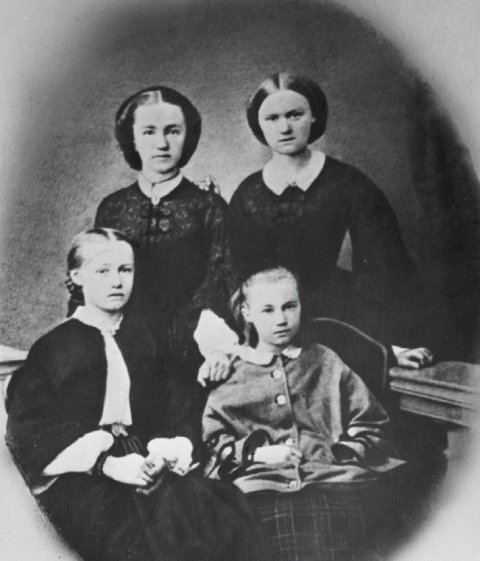 Portrait of the Backer sisters: Inga, Harriet, Agathe and Margrethe, c. 1855–1860