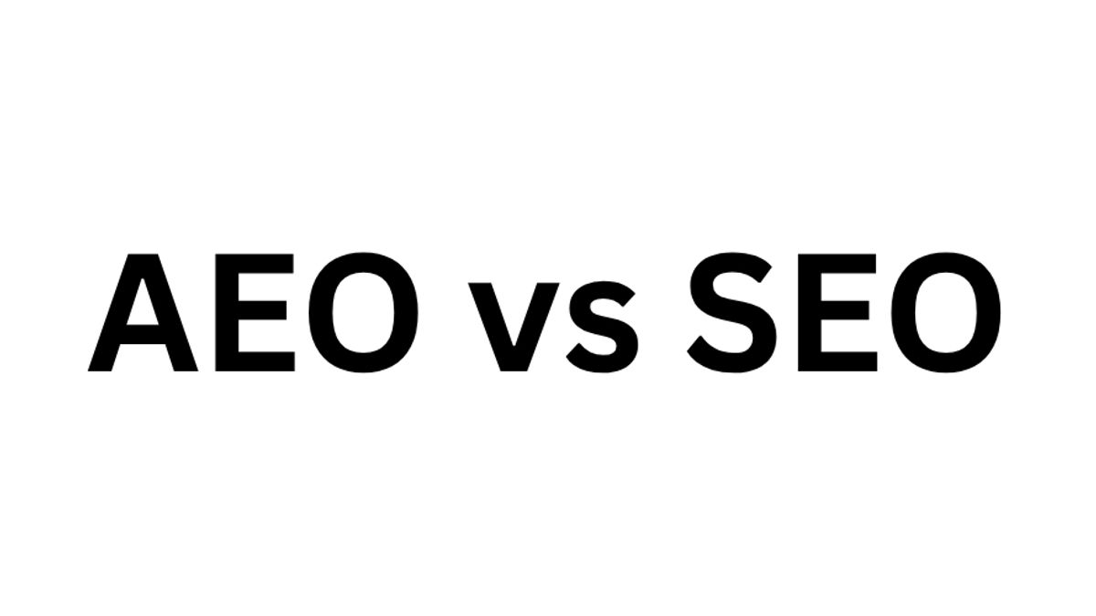 AEO vs SEO comparison showing how brands shift from ranking in search results to being recommended in AI-generated answers.