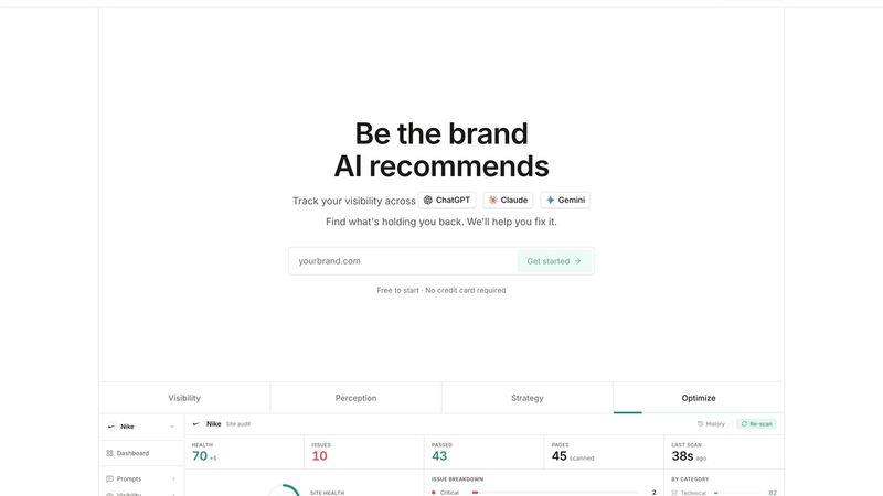 Trakkr showing AI traffic attribution and visibility tracking connected to analytics, highlighting AI visitors, citations, and revenue impact