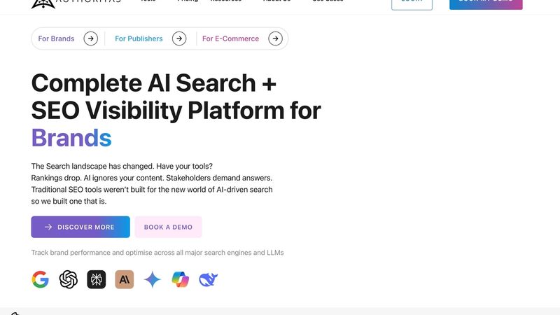 Authoritas showing combined organic SEO metrics and AI visibility tracking for teams that want one reporting stack