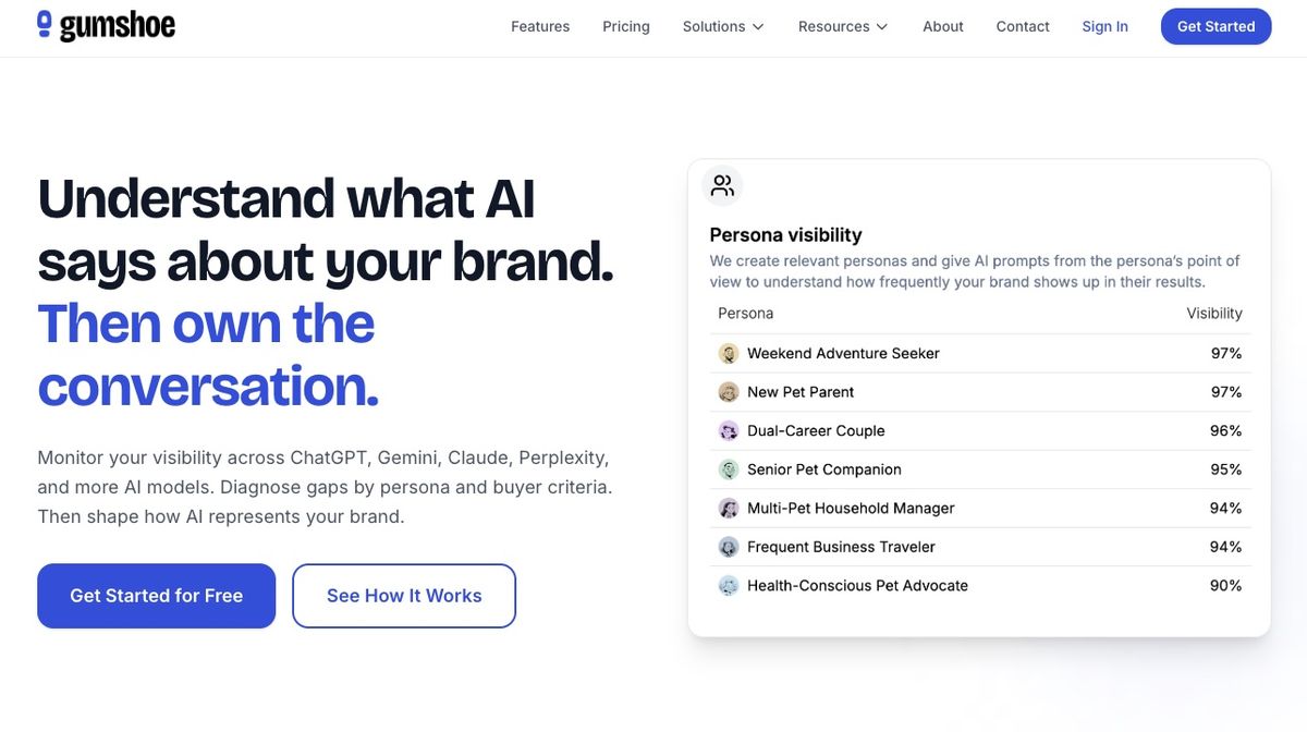 Gumshoe AI website homepage