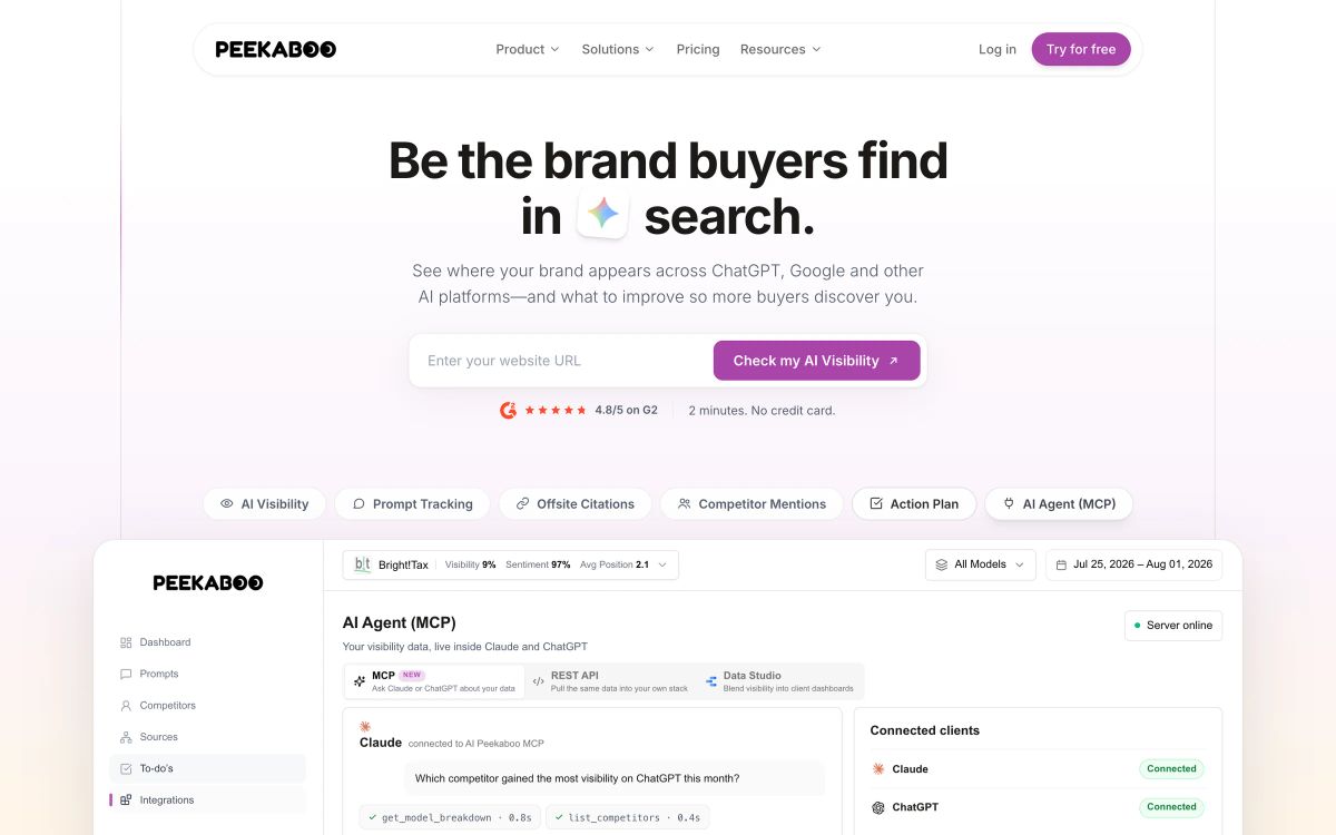 AI Peekaboo homepage