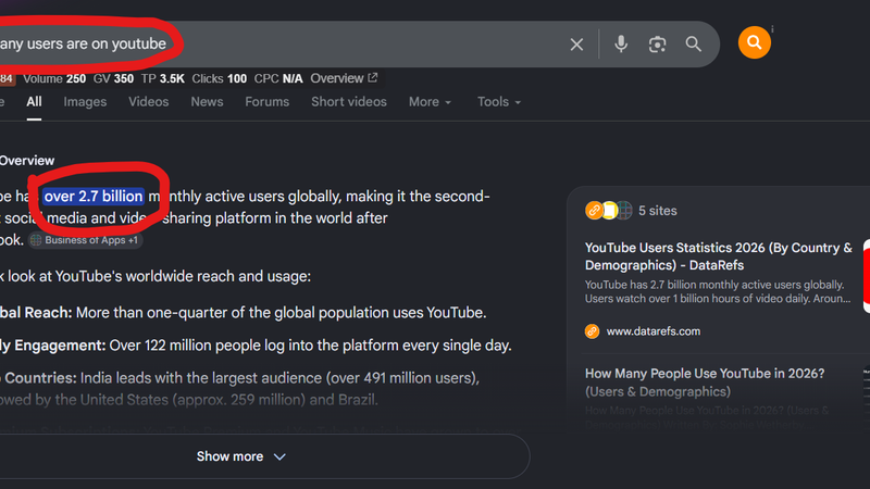 Zero click searches
