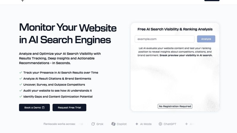 Rankscale AI visibility tracking platform homepage