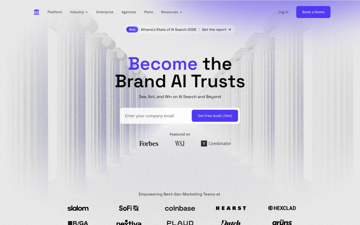 AthenaHQ homepage