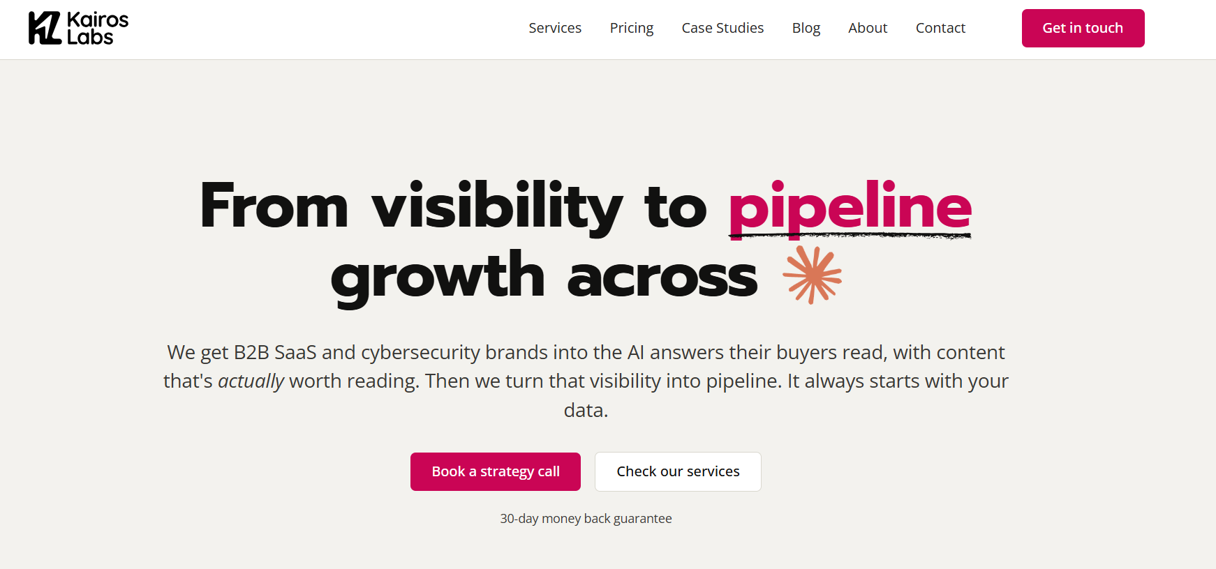 Kairos Labs SEO agency for B2B SaaS pipeline growth