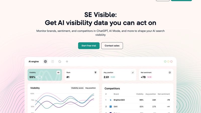 SE Ranking ChatGPT visibility tracker screen showing brand mentions and competitor presence alongside SEO reporting
