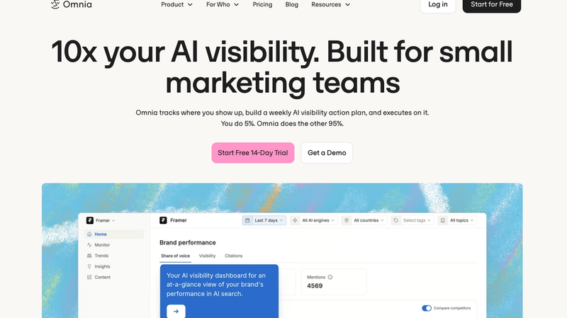 LLMPulse report view consolidating multi-engine AI visibility data with white-label reporting options