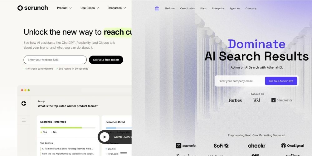 Scrunch AI vs AthenaHQ Review (2026)