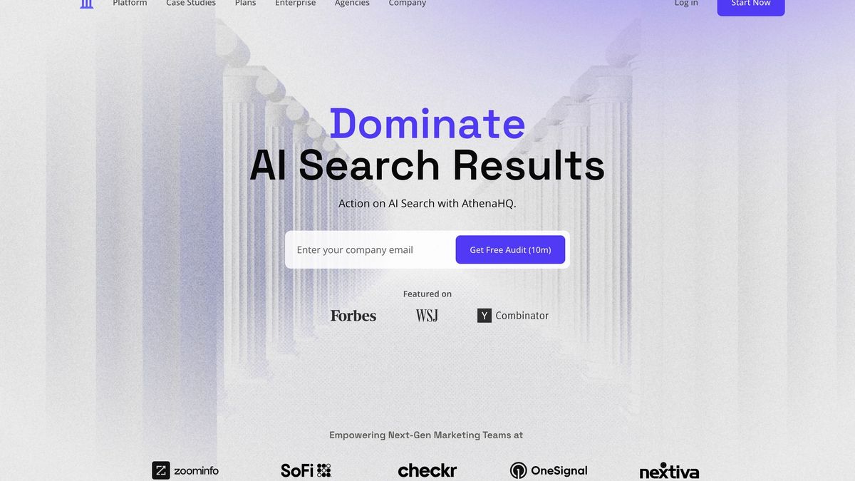 AthenaHQ website homepage