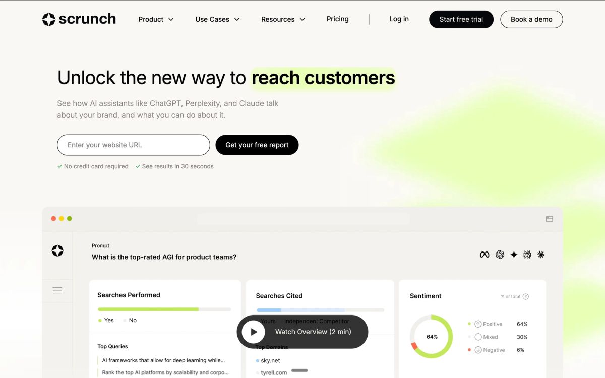 Scrunch AI website homepage