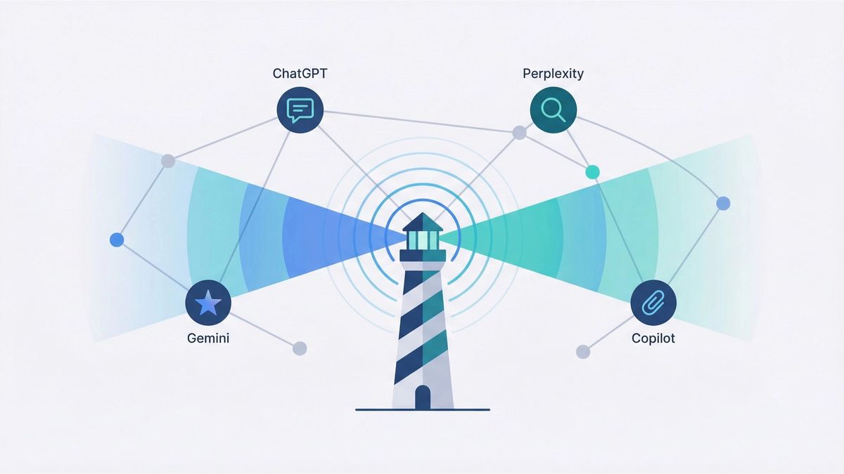 Complete AI visibility measurement guide showing shift from traditional SEO to Answer Engine Optimization with practical implementation steps: creating custom GA4 traffic filters using regex patterns, accessing Bing citation data and grounding queries, evaluating Franco PR and specialized agencies, collecting qualitative feedback, deploying Peekaboo or Peec AI for ongoing monitoring