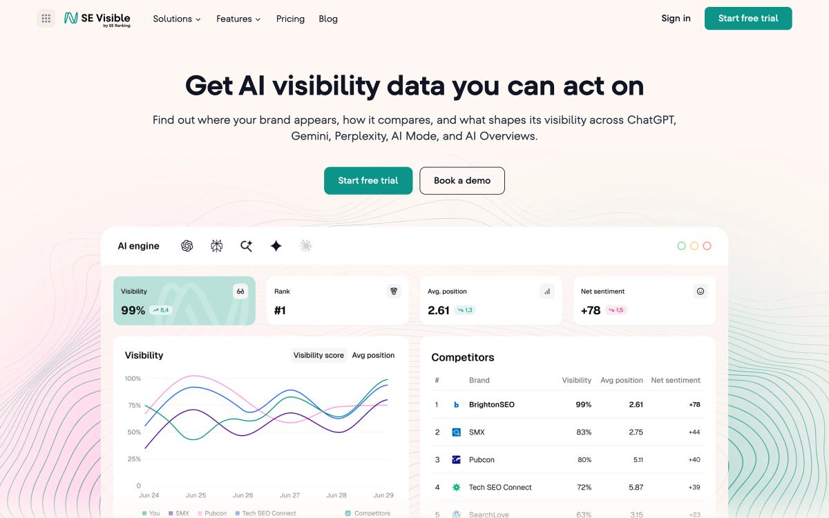 SE Visible homepage