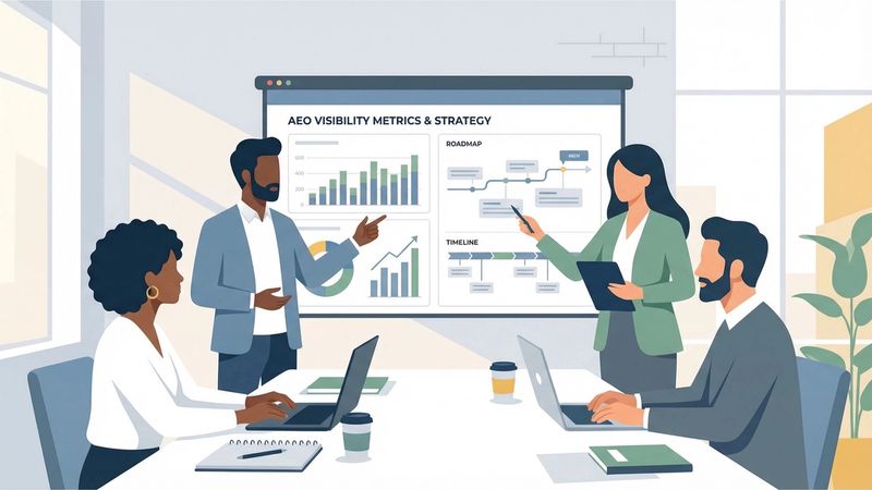 AEO agency comparison guide displaying service tiers from initial visibility audit through ongoing optimization support, methodology evaluation checklist for vetting specialized agencies, case study requirements for proving track record, strategic partnership qualities distinguishing consultative agencies from data-only providers, and pricing ranges for different service levels