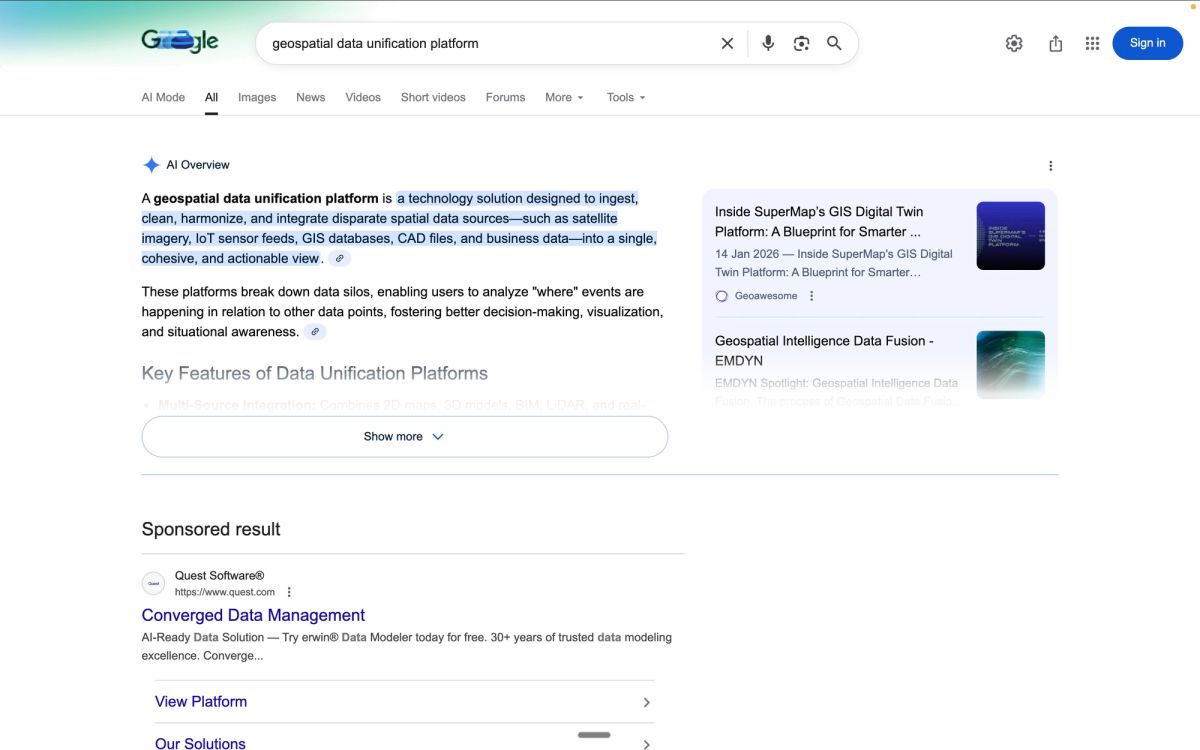 B2B niche query SERP displaying semantic understanding gap where Google over-broadens specialized terminology to general categories lacking precision for expert searchers - content opportunity for term definition and differentiation