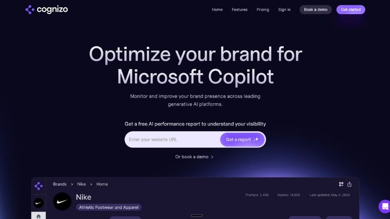 Screenshot of Cognizo as a Peec AI alternative for data driven AI visibility analytics and prompt volume tracking