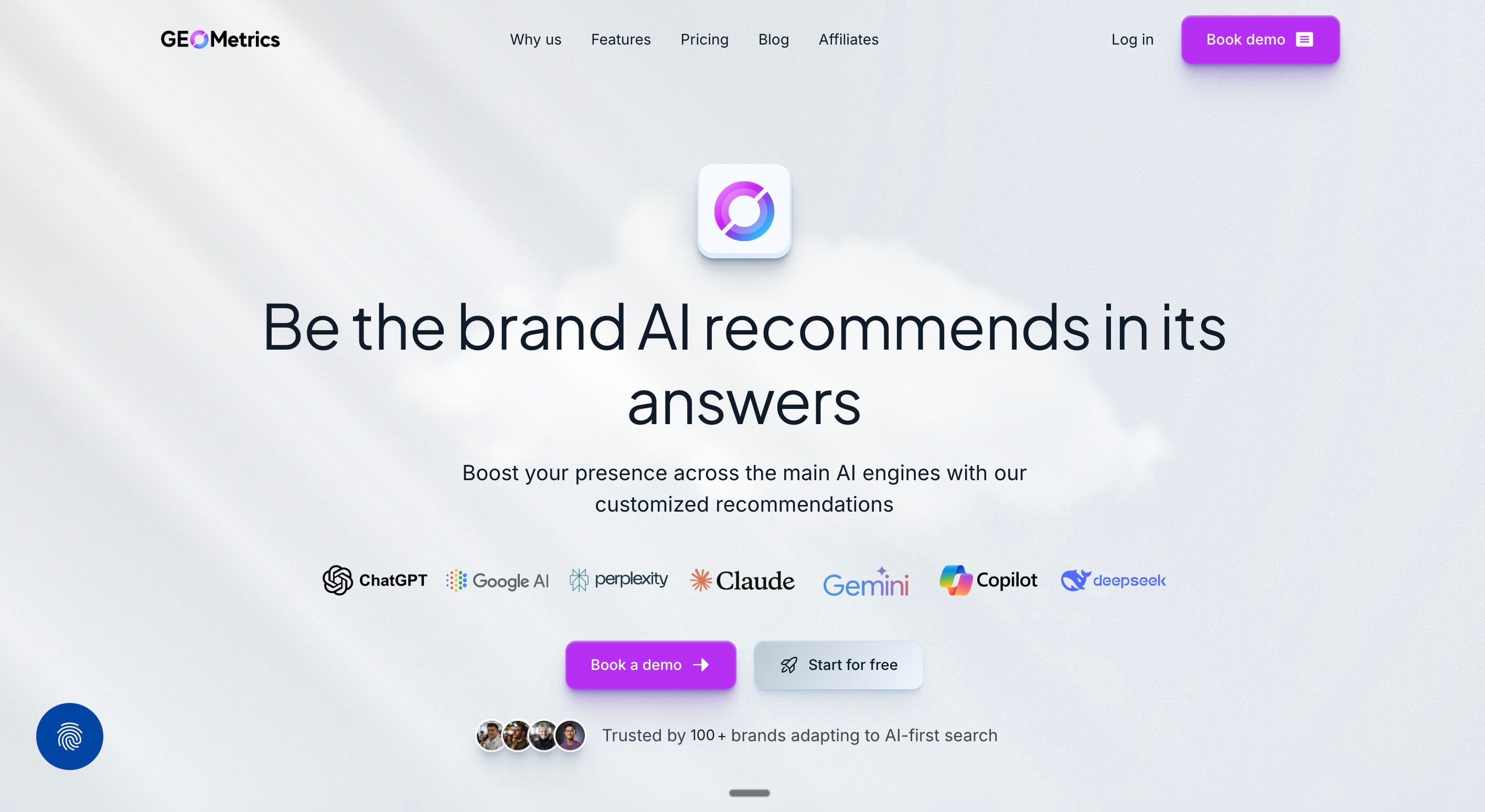 Screenshot of GEO Metrics as an Ahrefs Brand Radar alternative for data-driven AI visibility benchmarking and trends
