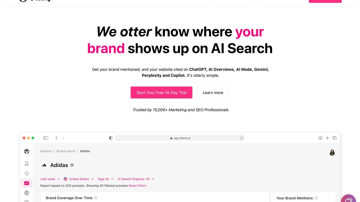 Otterly AI website homepage
