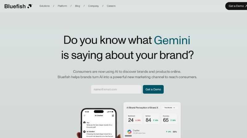 Screenshot of Bluefish platform for AI visibility in the United States