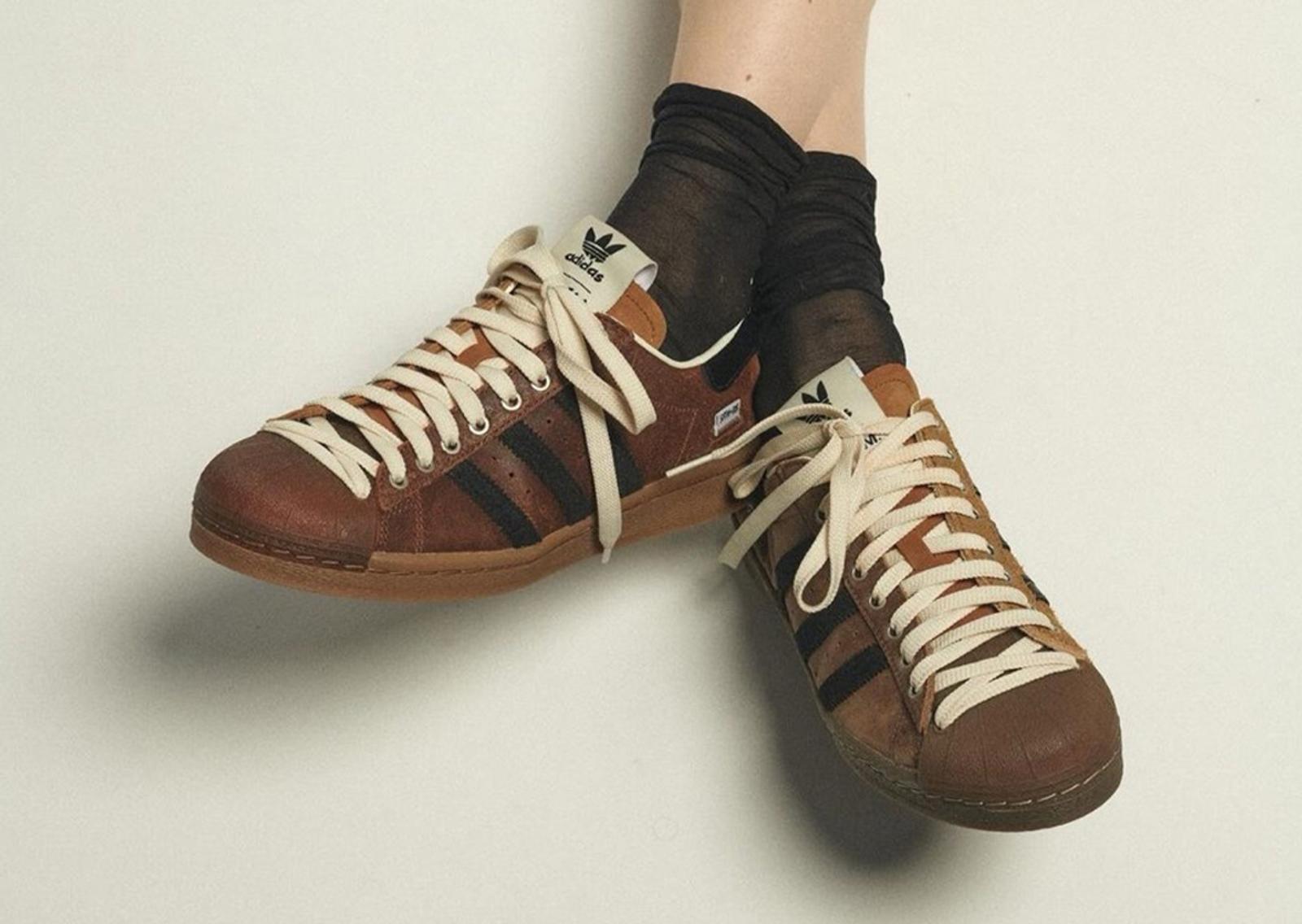 SFTM x adidas Superstar Brown On-Foot