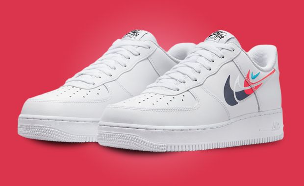 Nike air force 1 white store red swoosh