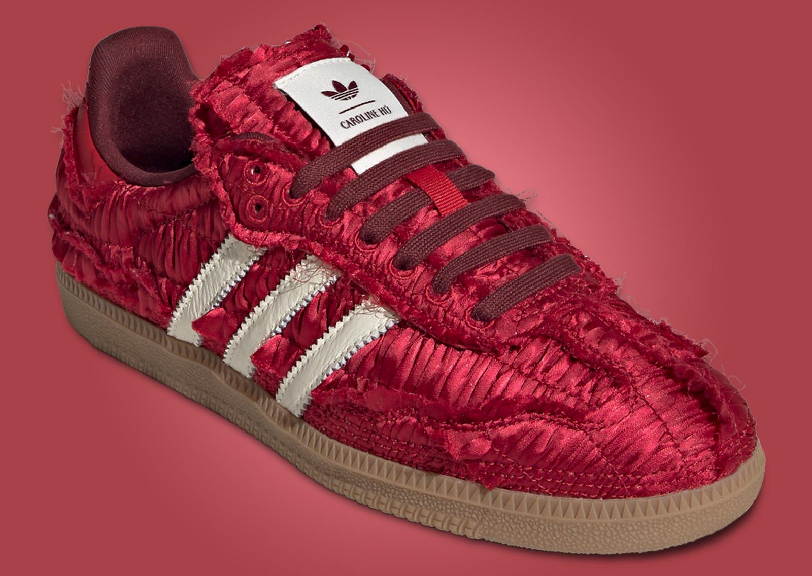 Caroline Hu x adidas Samba OG Satin Power Red (W) Angle