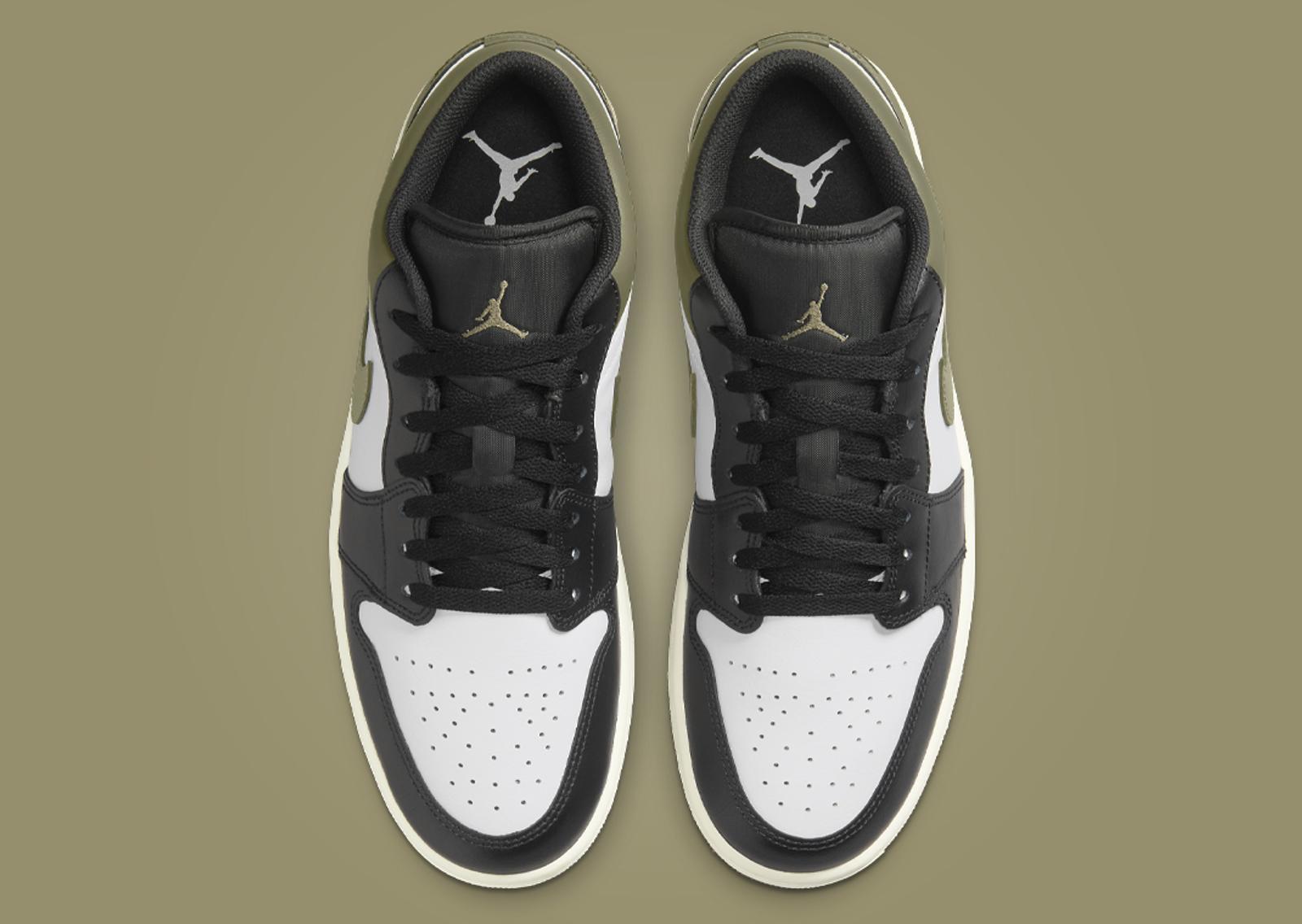 Air Jordan 1 Low Black Toe Medium Olive Top