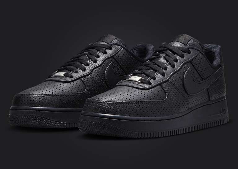 Nike Air Force 1 Low Black Perforations Angle