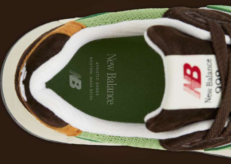 New Balance 998 Made in USA Brown Green Insole