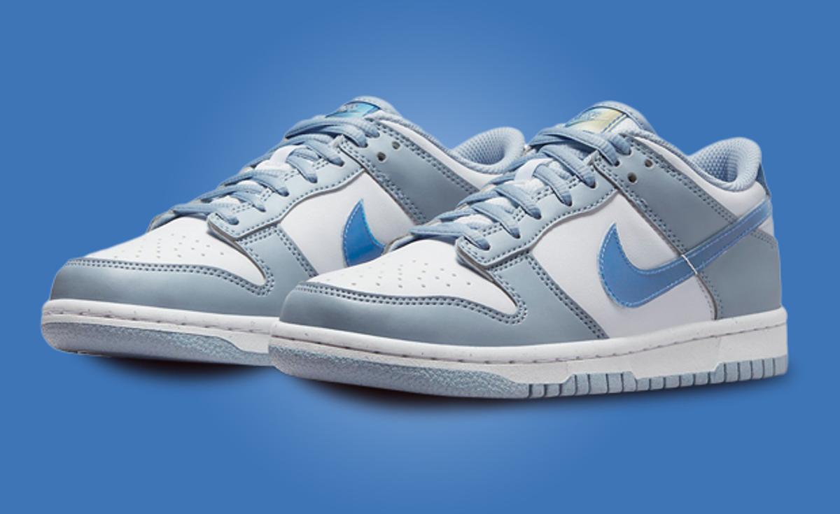Illusion Inspired Details Hit The Nike Dunk Low Hologram Blue Whisper
