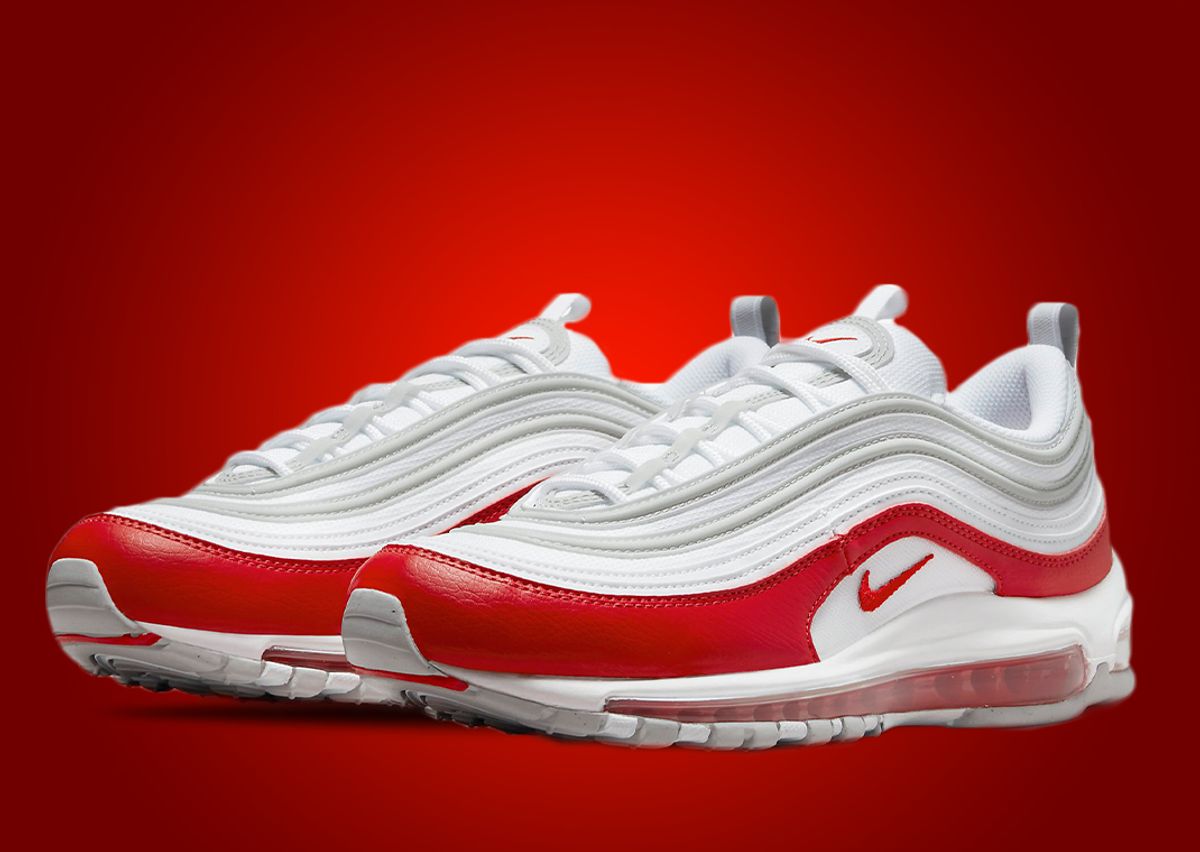 Nike air max 97 og pure platinum university red Outlet