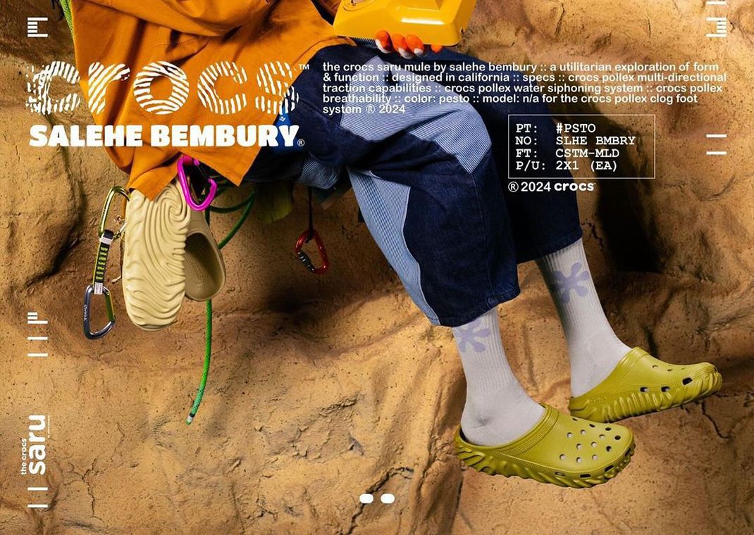 The Salehe Bembury x Crocs Pollex Mule Saru Pesto Releases March 2024