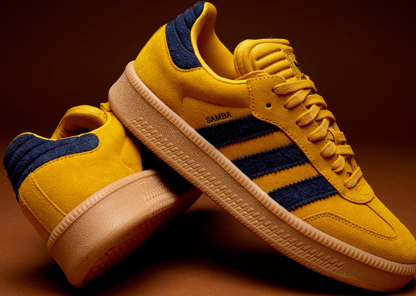 adidas Samba XLG Bold Gold Night Indigo Angle