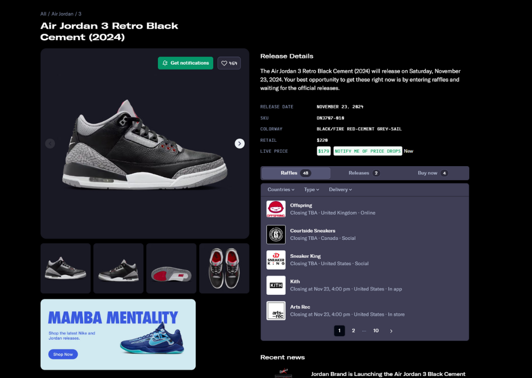 Jordan 3 Retro OG 'Black Cement' 2024 - Air Jordan - DN3707