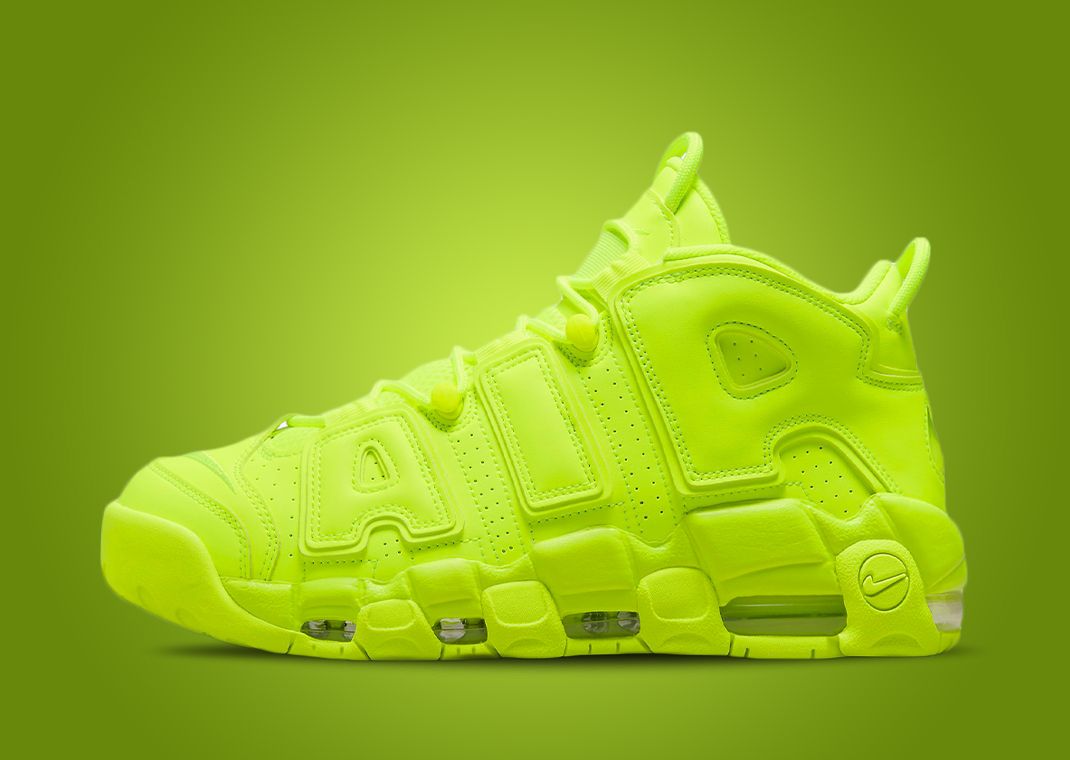 nike air uptempo lime green
