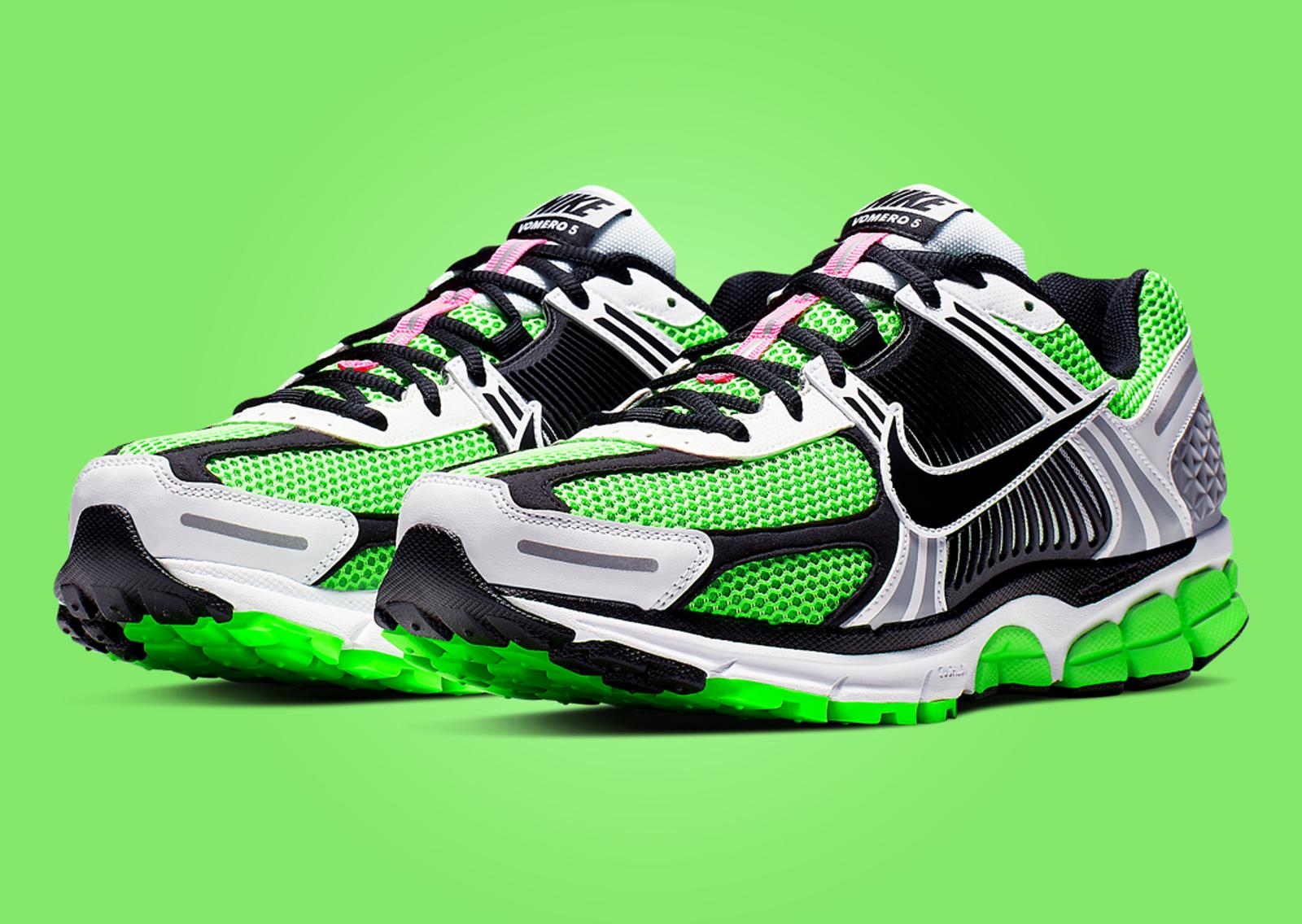 Nike Zoom Vomero 5 Electric Green Angle