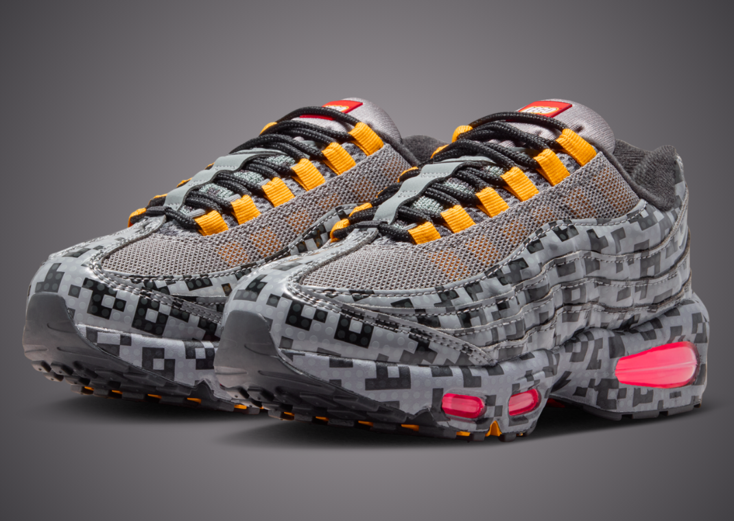 The Latest Pixel Brick LEGO x Nike Air Max 95 Collab Mixes Grey