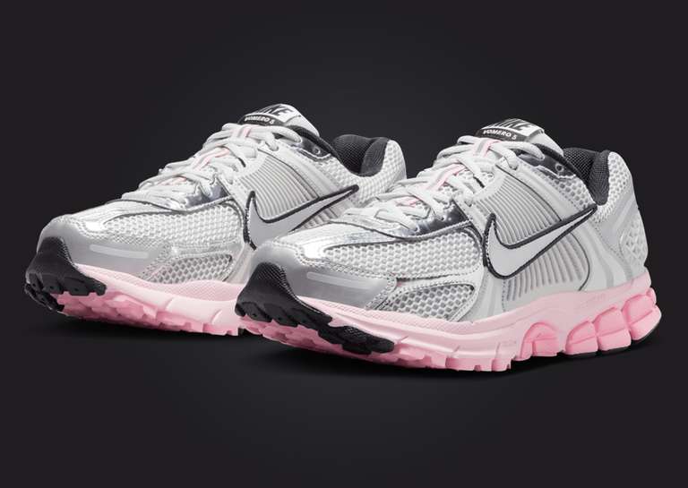 Nike Zoom Vomero 5 Metallic Silver Pink Foam (W) Angle