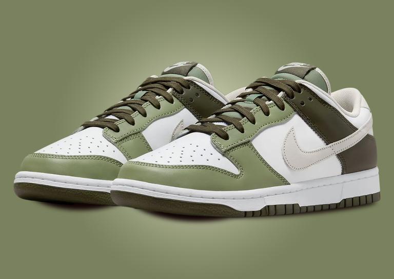 Earthy Shades Grace the Nike Dunk Low White Oil Green Cargo Khaki