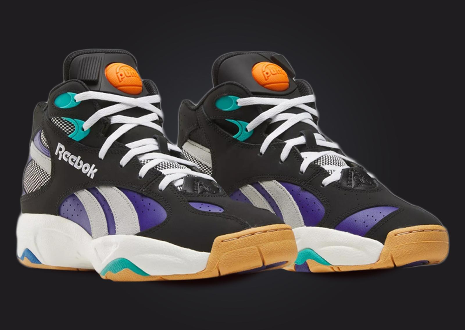 Reebok ATR Pump Vertical Core Black Bold Purple Angle