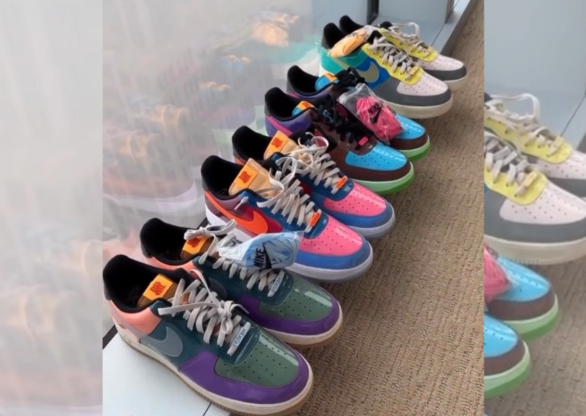 Complete Look At The Undefeated x Nike Air Force 1 Low Patent Pack