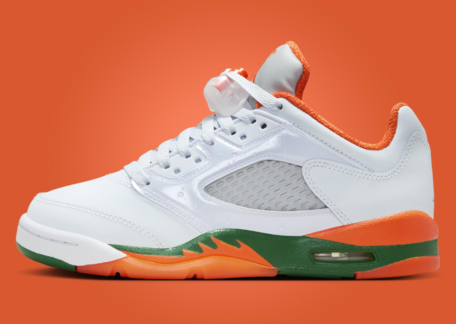 Air Jordan 5 Retro Low Hurricanes (GS) Lateral