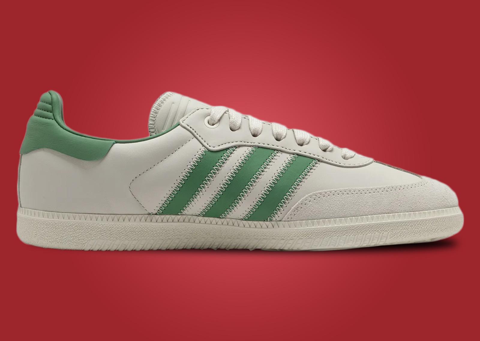 Humanrace x adidas Samba Aluminium Preloved Green Medial